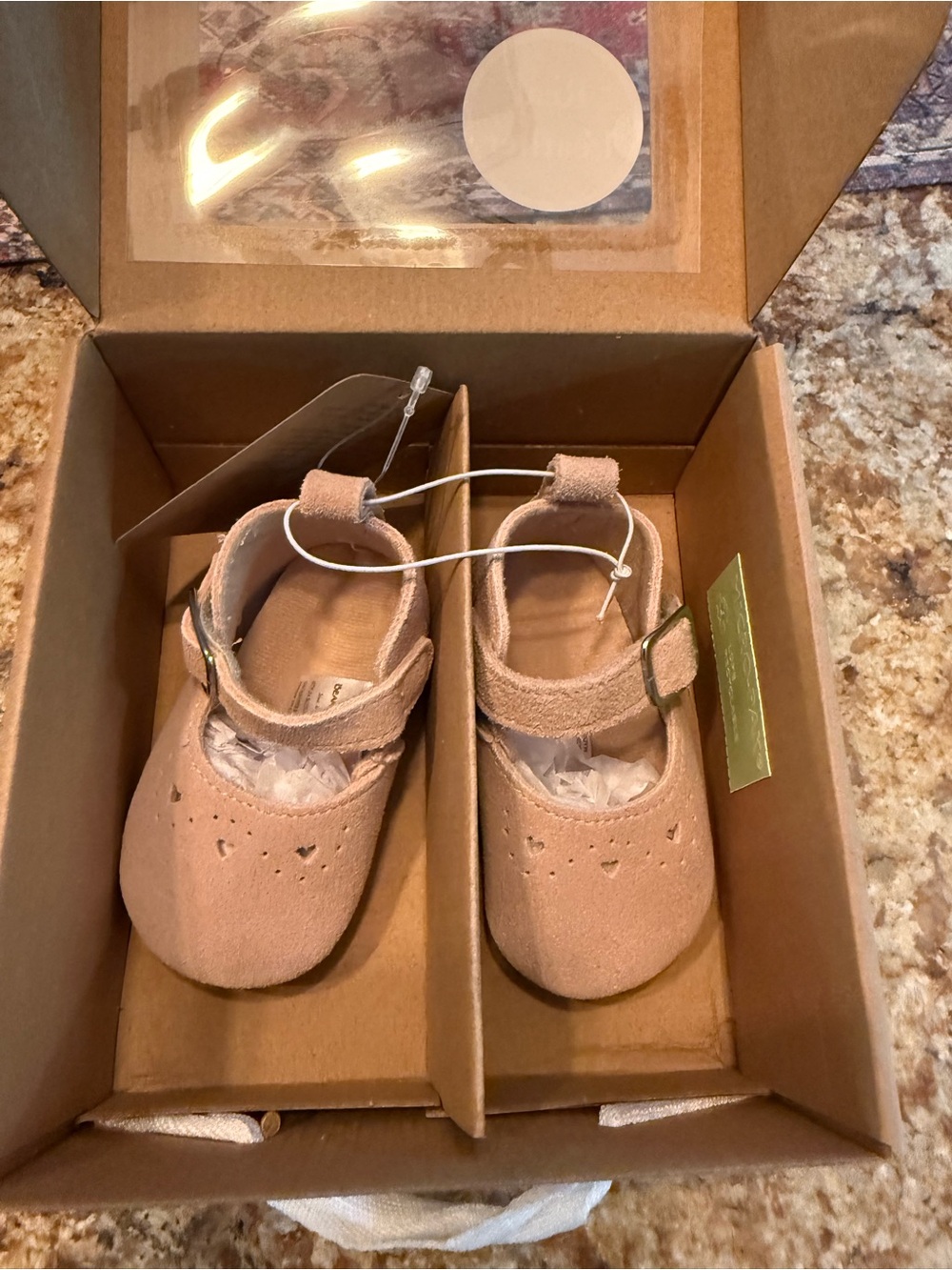 BearPaw Infant Leather Stepping Stones Mary Jane Size 0-6 Mo. Pink Shoes NEW